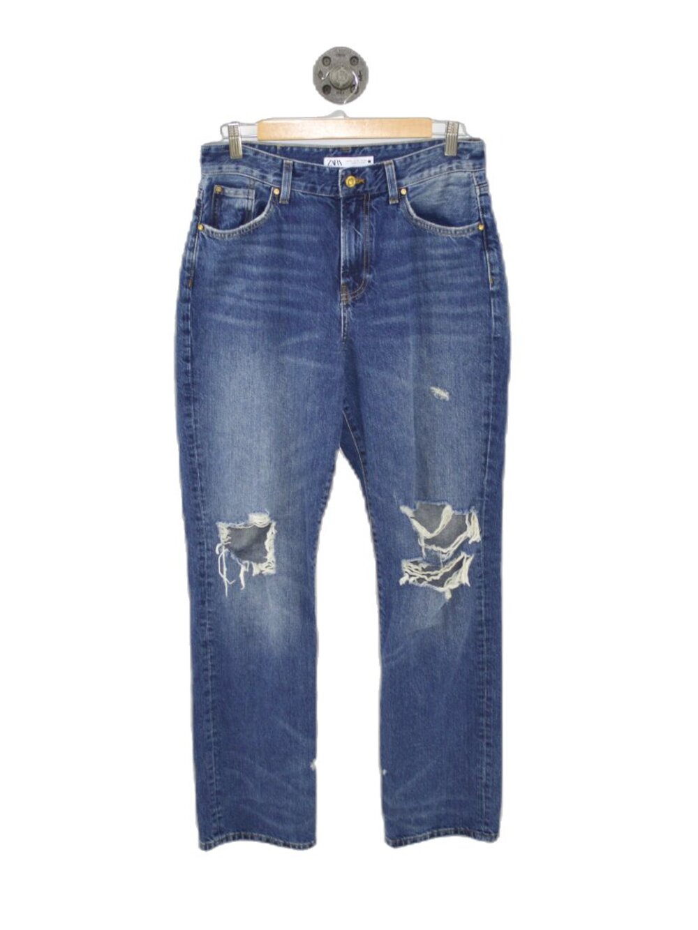 Zara distressed relaxed denim jeans #219-3